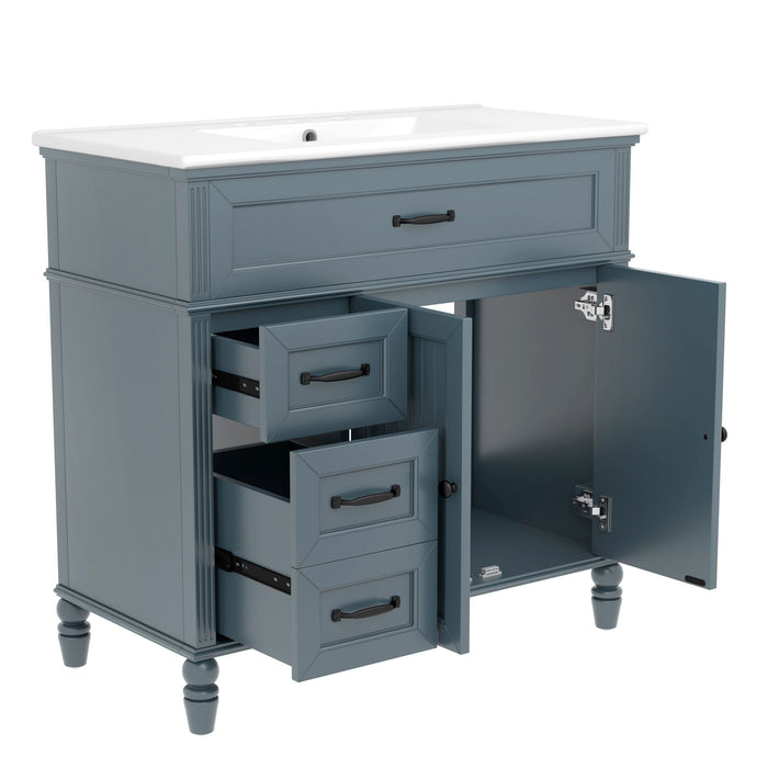 Bathroom Vanity With Sink, Freestanding Cabinet & Drawers