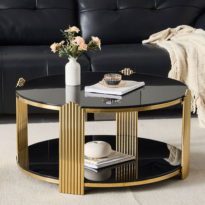 Round Table With Double Layer Storage