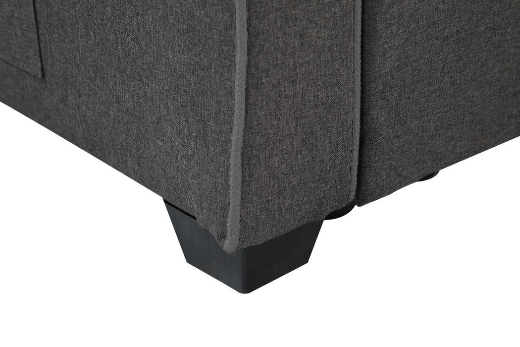 William - Sleeper Sofa With 2 USB Charging Ports And 4 Accent Pillows - Gray