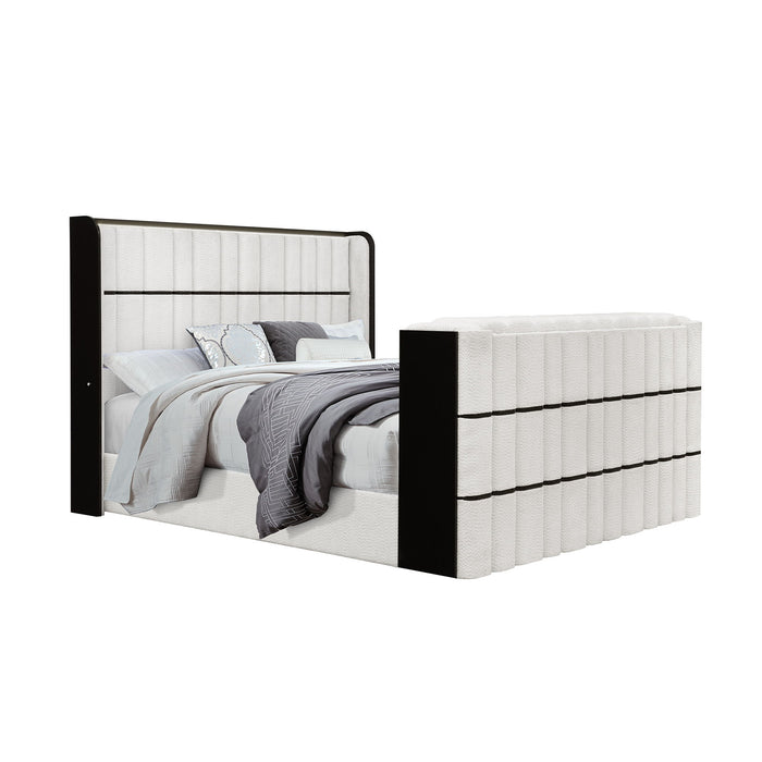 Isaiah - Bed With TV Lift-LED Speakers And Fireplace