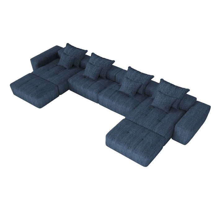 Modern Oversized Diy Combination Modular Sectional Sofa & Pillows
