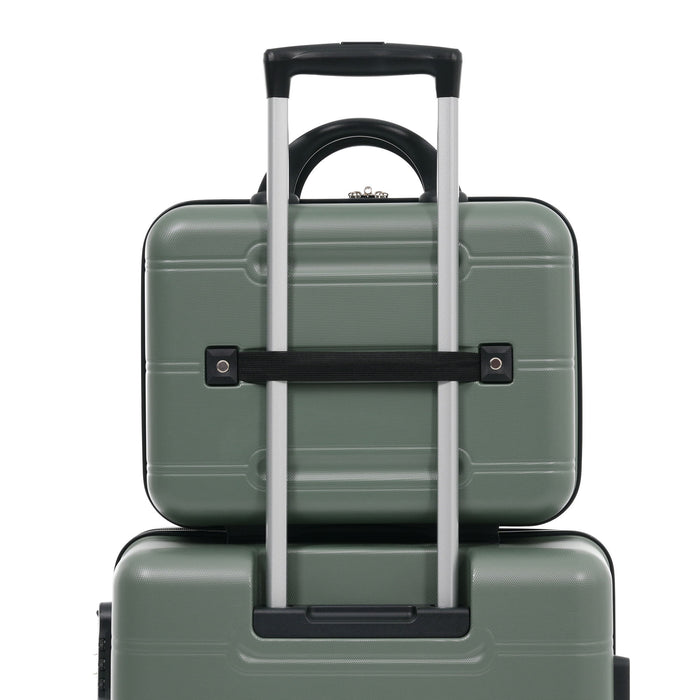 6 Piece Lightweight Hardshell Luggage Set With Double Spinner Wheels, Password Lock