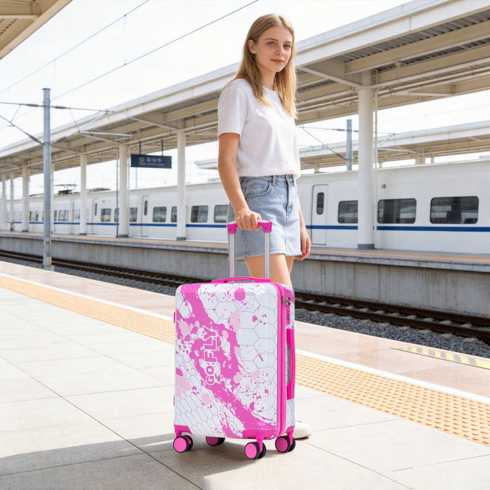 Luggage With Combination Lock, Lightweight Carry-On Suitcase