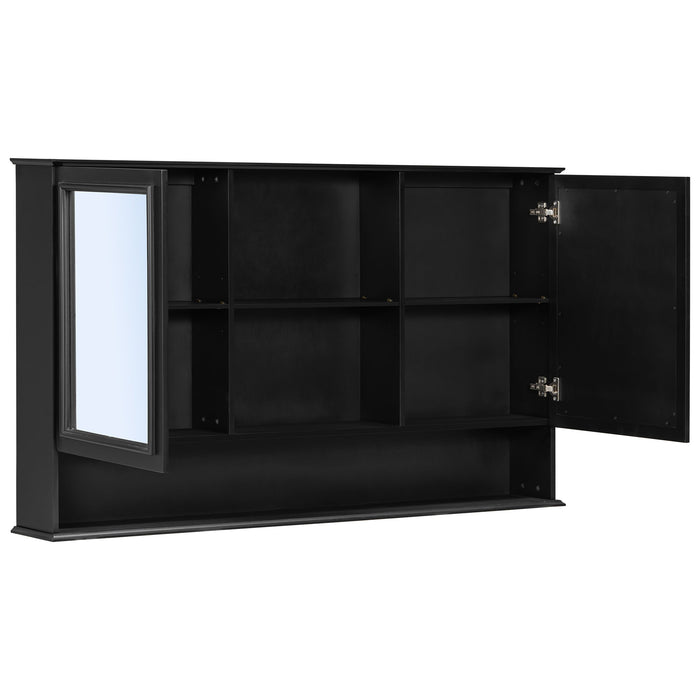 Wall Mounted Bathroom Medicine Cabinet With Double Mirrored Doors