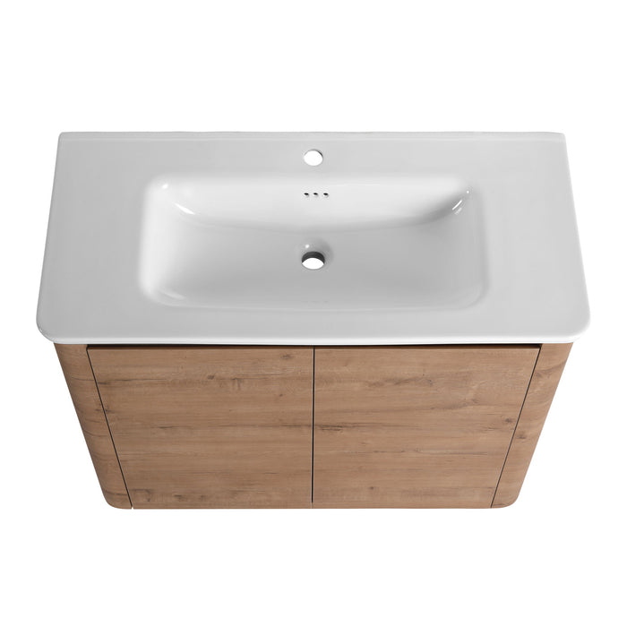 Freestanding Bathroom Vanity With Sink & 2 Soft Close Doors
