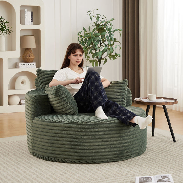 Modern Single Sofa With Backrest Pillow For Living Room