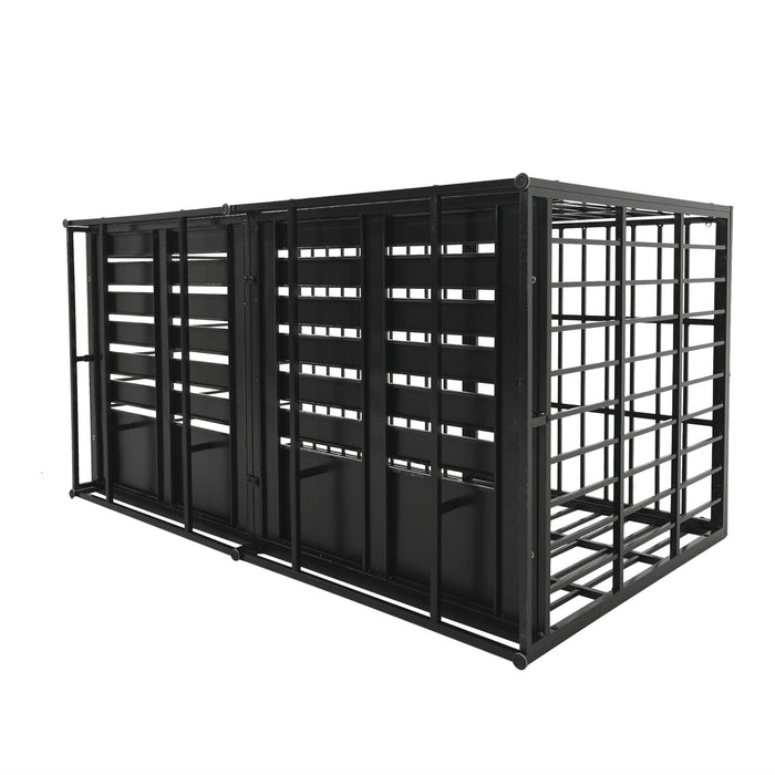 Extra Large Heavy Duty Dog Crate With Removable Pans For Dogs - Black