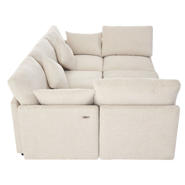 Sectional Sofa Modular U-Shaped With Ottoman & USB Ports