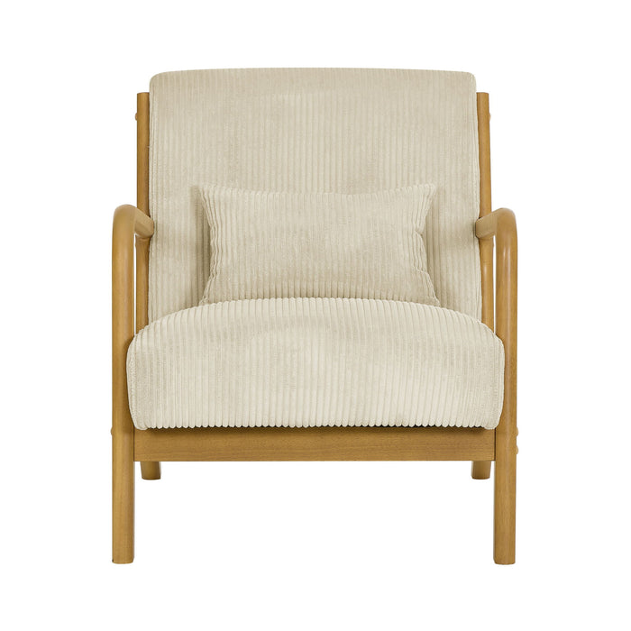 Upholstered Armchair With Back Support Pillow