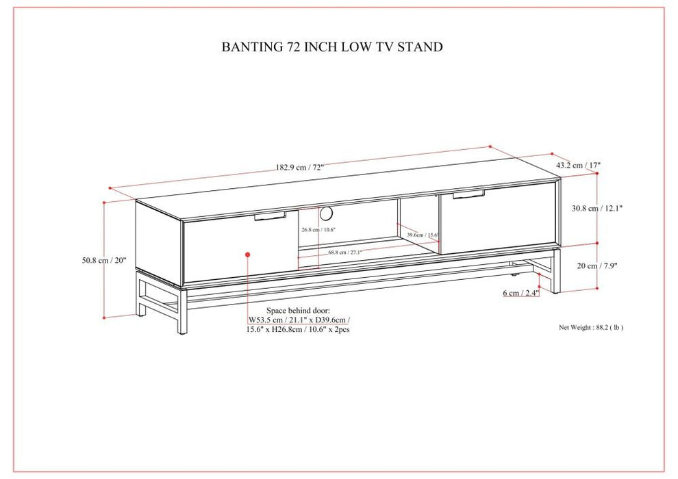 Banting - Low TV Stand - Walnut Brown