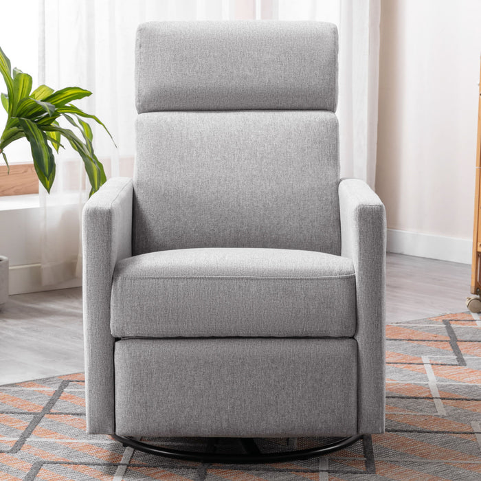 Modern Upholstered Rocker Nursery Chair Plush Seating Glider Swivel Recliner Chair
