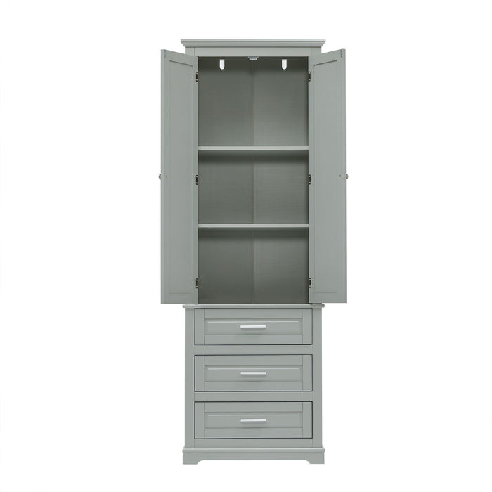 Tall Storage Cabinet With 3 Drawers For Bathroom