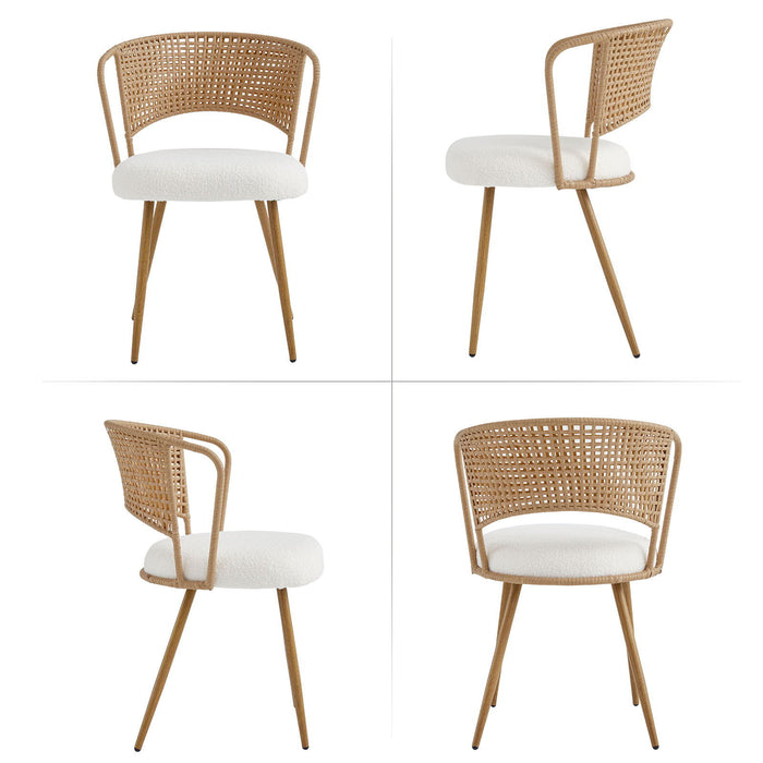 Farmhouse Style Wicker Dining Chair