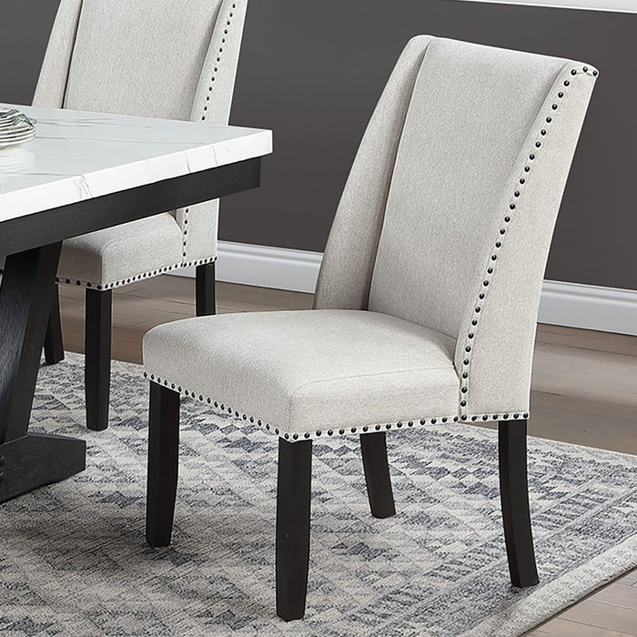 6 Piece Dining Set With Upholstered Chairs & Bench - Antique Black