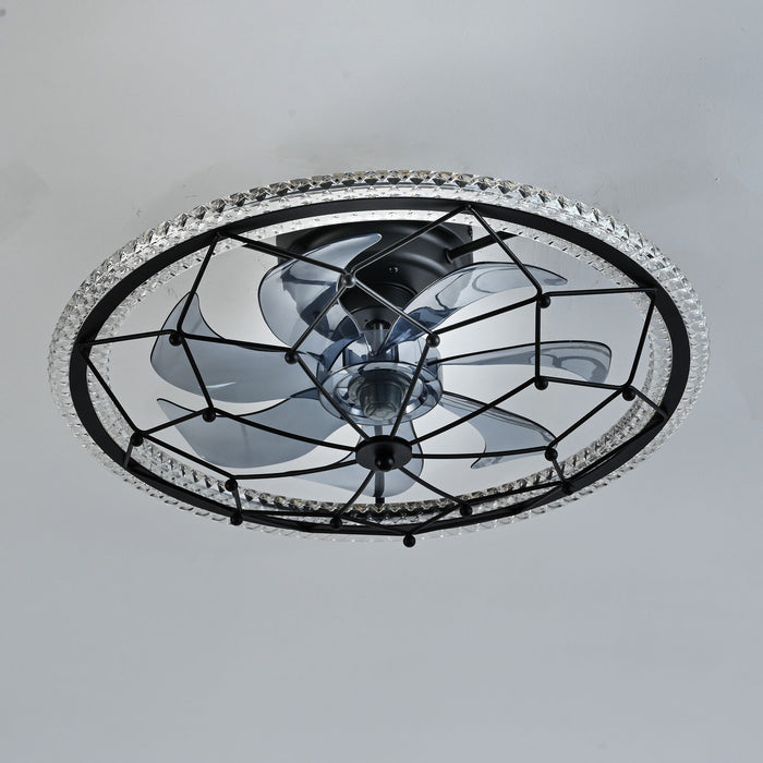 Ceiling Fan With Light And Remote Control, 6 Speeds, 3 Color Options - Matte Black