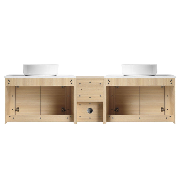 Mounted Bathroom Vanity With Art Sink, 1 Storage Shelf, Soft Close Door