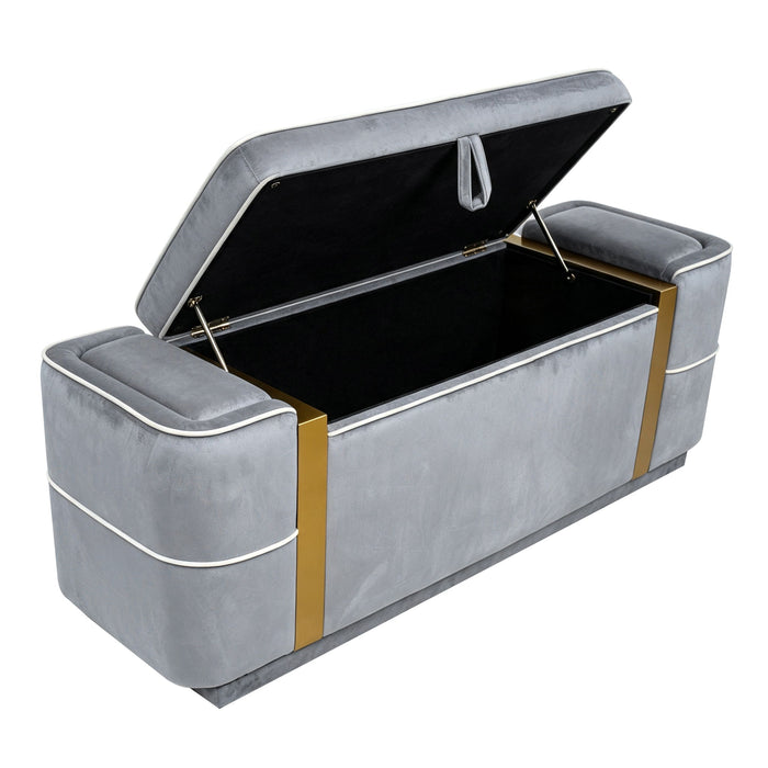 Storage Bench Upholstered Ottoman Bed End Bench With Lift Top Storage