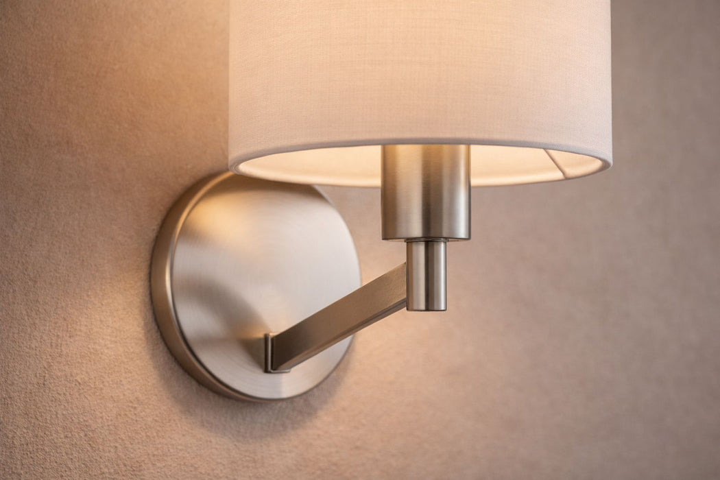 Nebula - Base Wall Lamp With Rotary Switch Shade - Brushed Nickel / Silver / White