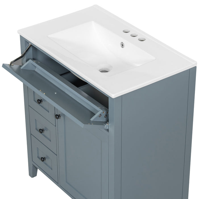 Bathroom Vanity With Sink, 3 Drawers And Adjustable Shelf, Freestanding Storage Unit