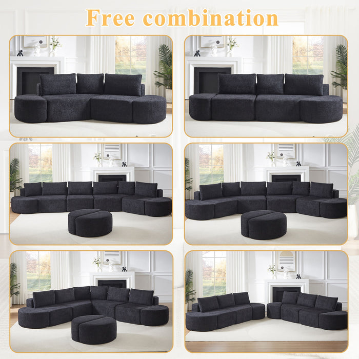 V - Shaped Modular Sofa Set With 3 Pillow