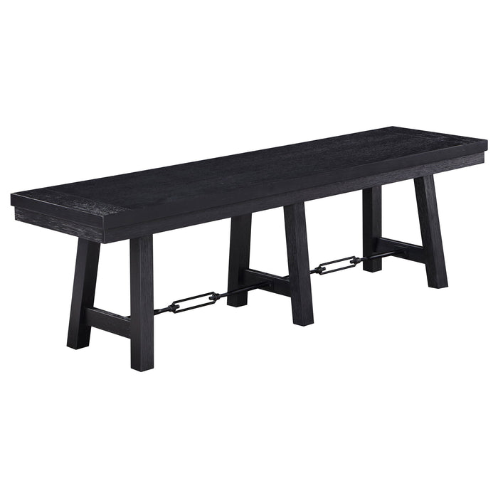 Yesler - Trestle Base Dining Bench - Black
