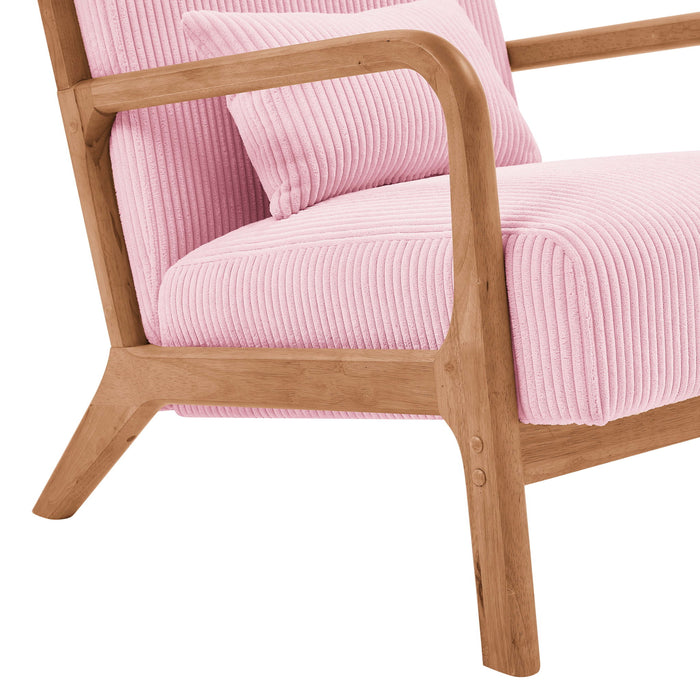 Upholstered Armchair With Back Support Pillow