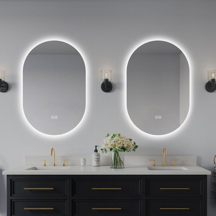 Smart Wall Mounted LED Touch Screen Mirror With Anti-Fog Function And Adjustable Lighting