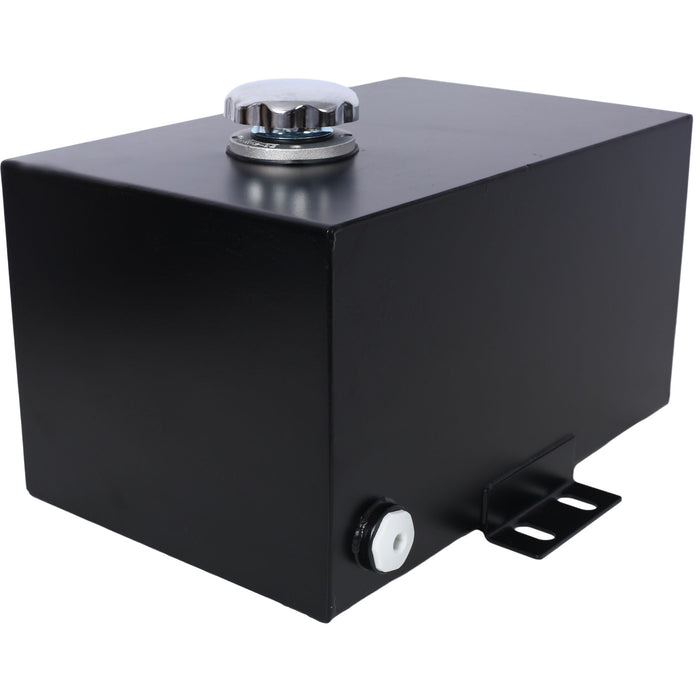 Heavy Duty 5 Gallon Steel Hydraulic Fluid Reservoir Tank With Mounting Foot, 14 Gauge - Black