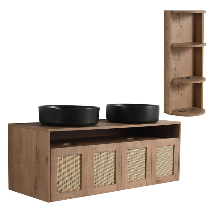 Bathroom Vanity & Art Sink And Storage Rack, Float Mounting Design