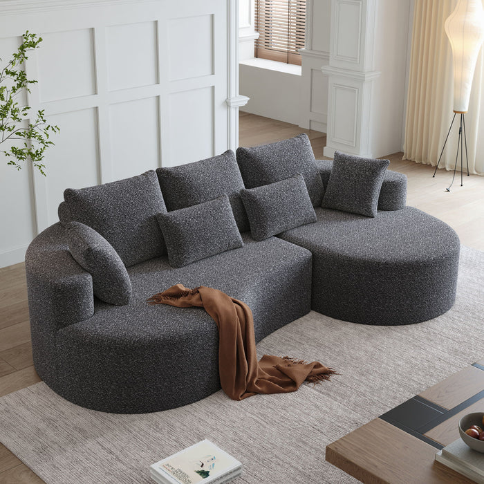 Curved Oversized Sectional Sofa With Extra Deep Seat