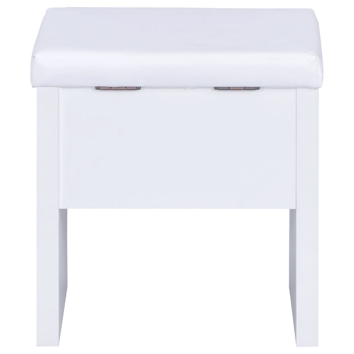 Walsh - Makeup Vanity Table With Mirror And Stool - White