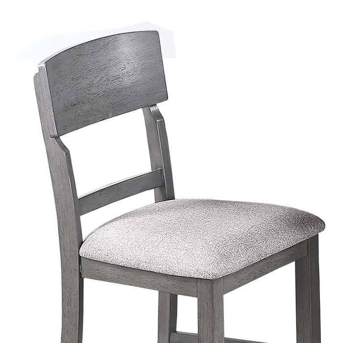 7 Piece Counter Height Dining Set With Storage Shelves, Table & 6 High Chairs - Gray