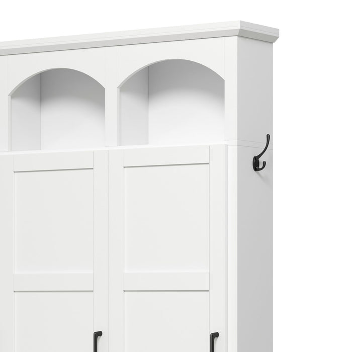 Classic Arched Design Hall Tree With 3 Hidden Storage