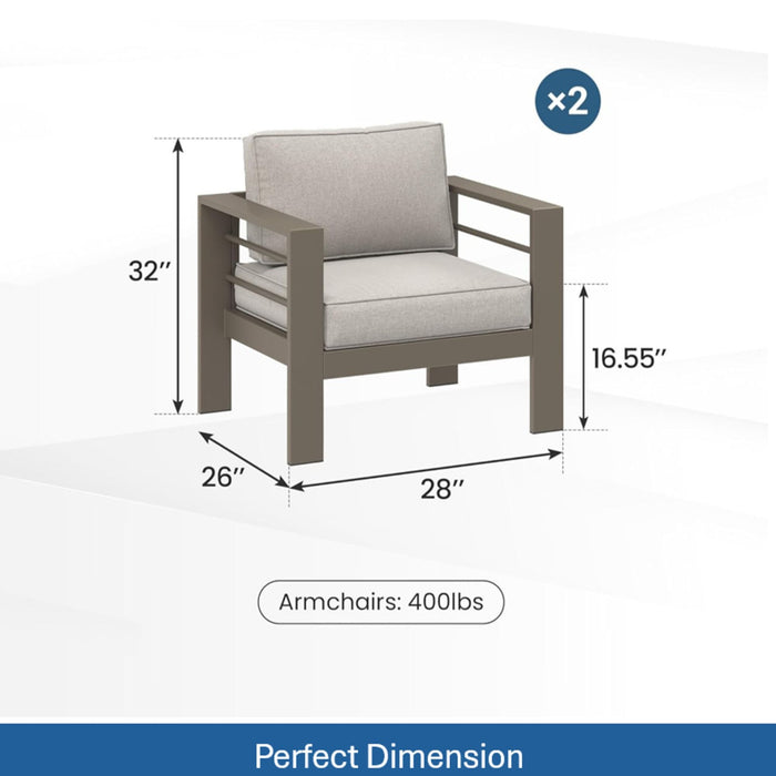 Outdoor Patio Set All-Weather & Thick Cushions
