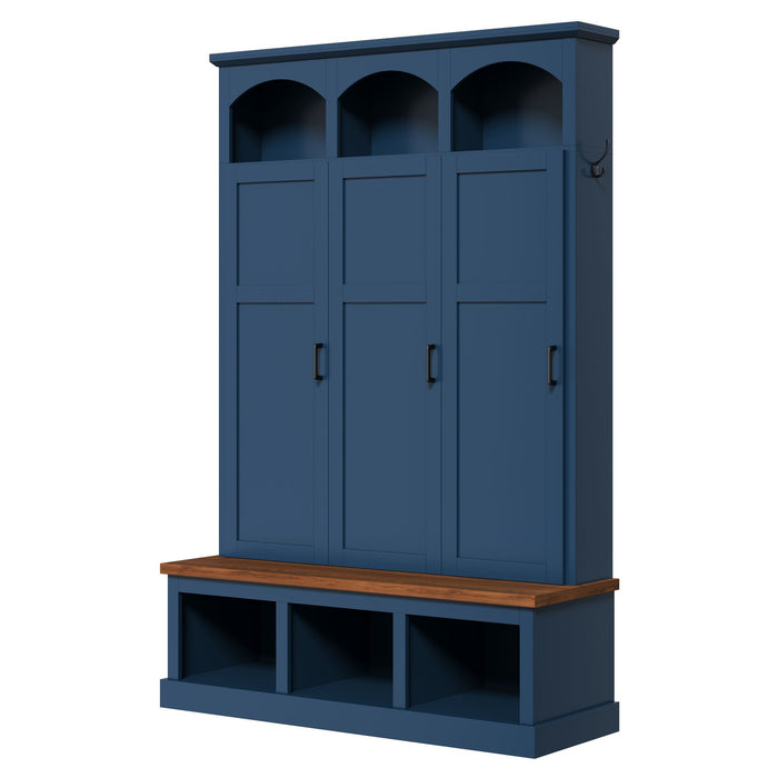 Classic Arched Design Hall Tree With 3 Hidden Storage
