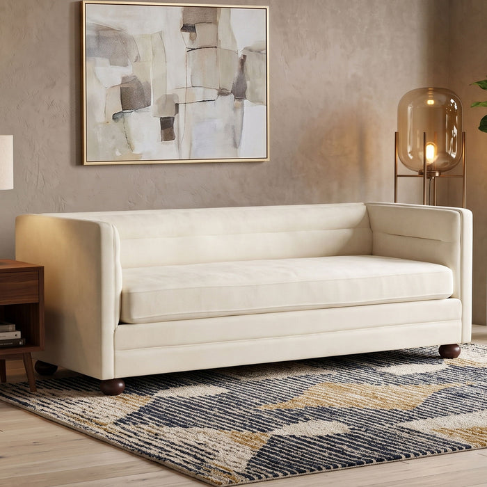 3 Seater Sofa Upholstery With Square Arms, Living Room Couch