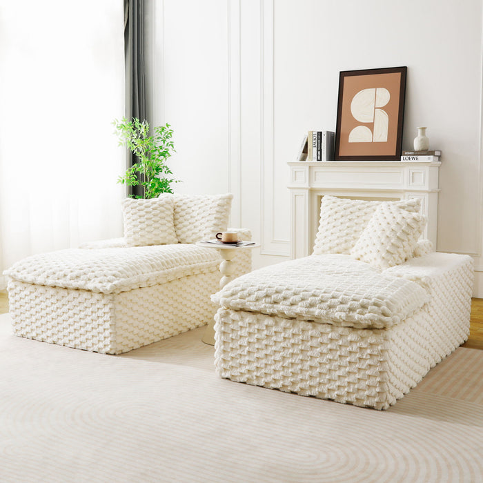 Double Chaise Lounge With Full Compressed Sponge
