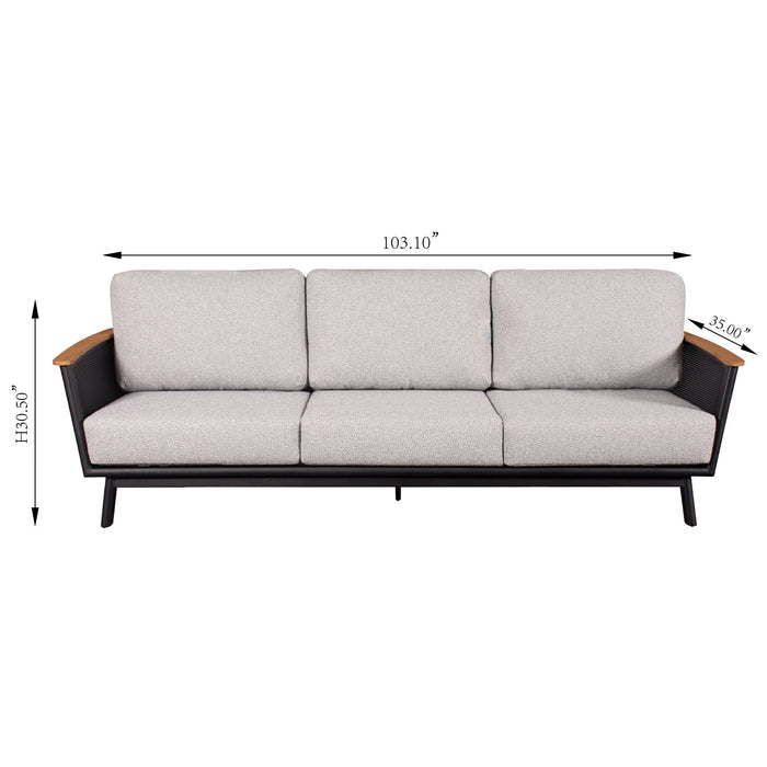 Sofa Set With Armrests - Black / Black Multi