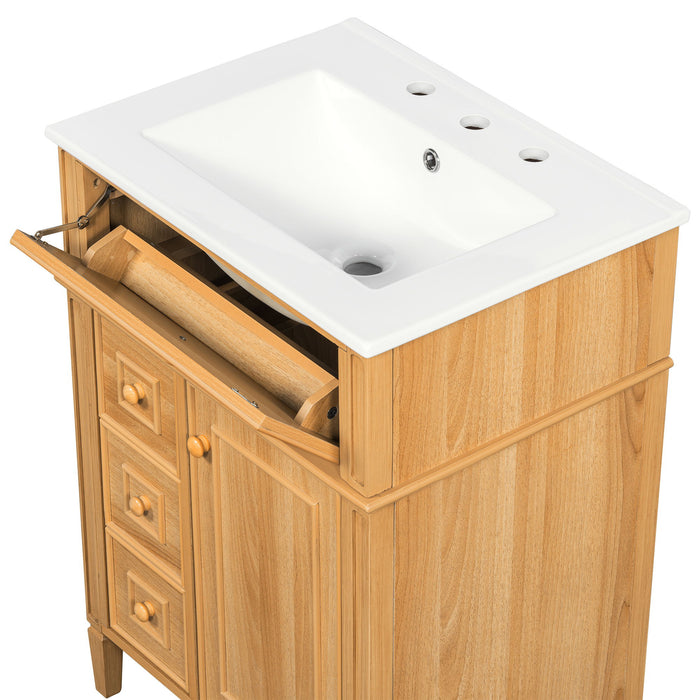 Bathroom Vanity With Sink, Cabinet With Flip Out Drawer, 2 Soft Close Drawers, 1 Soft Close Door - Wood
