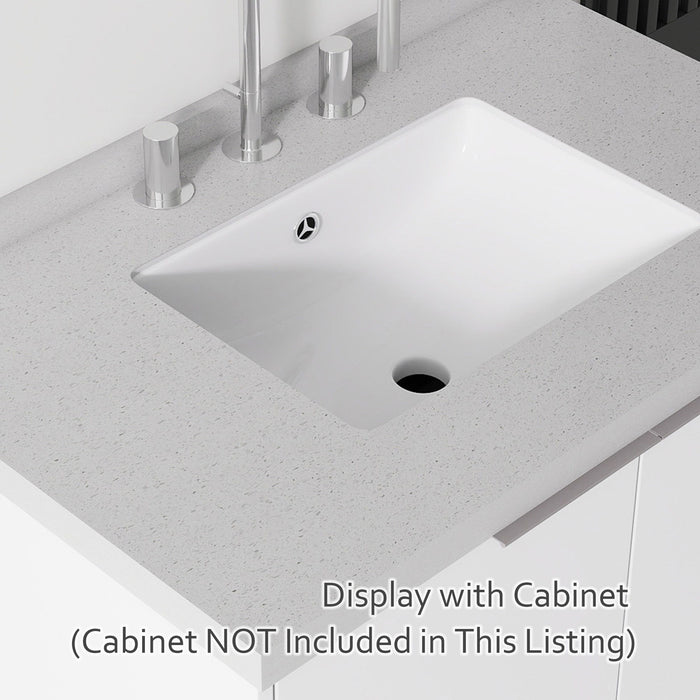 Basin Sink With 2" Thick Rim, Triple Faucet Holes, Sink Only