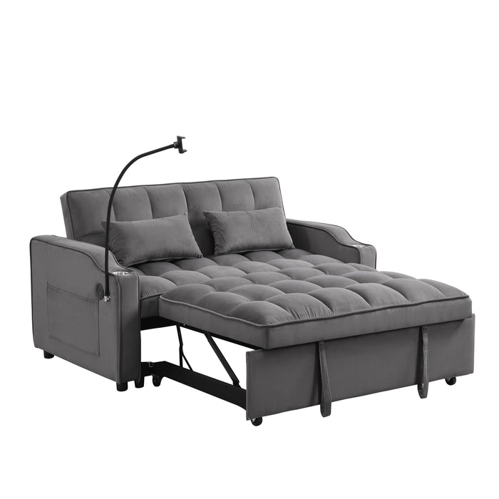 Sofa Bed With Trundle For Small Rooms - Dark Gray