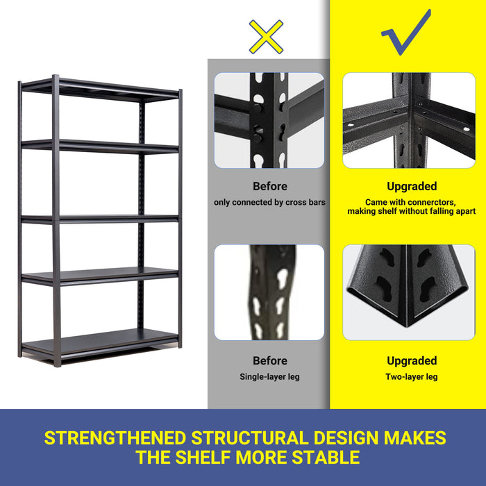 5 Tier Heavy Duty Shelving Unit Adjustable Shelving Units