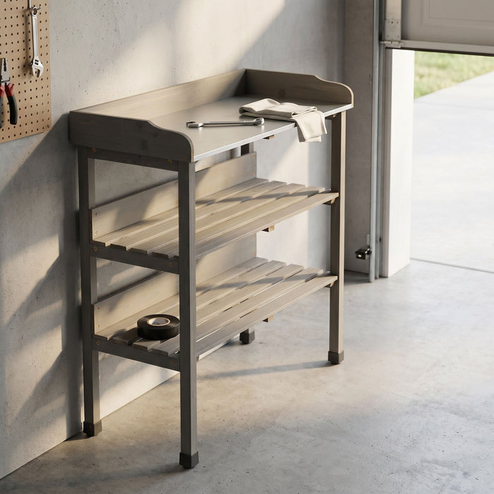 Outdoor Potting Table, 3 Tier Workbench