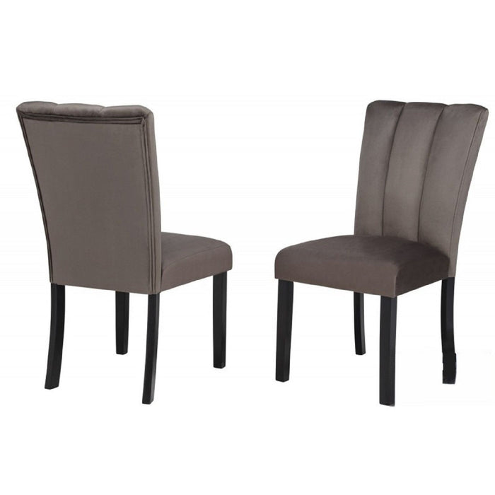 Dining Chairs With Pedestal Base (Set of 2) - Black / Brown