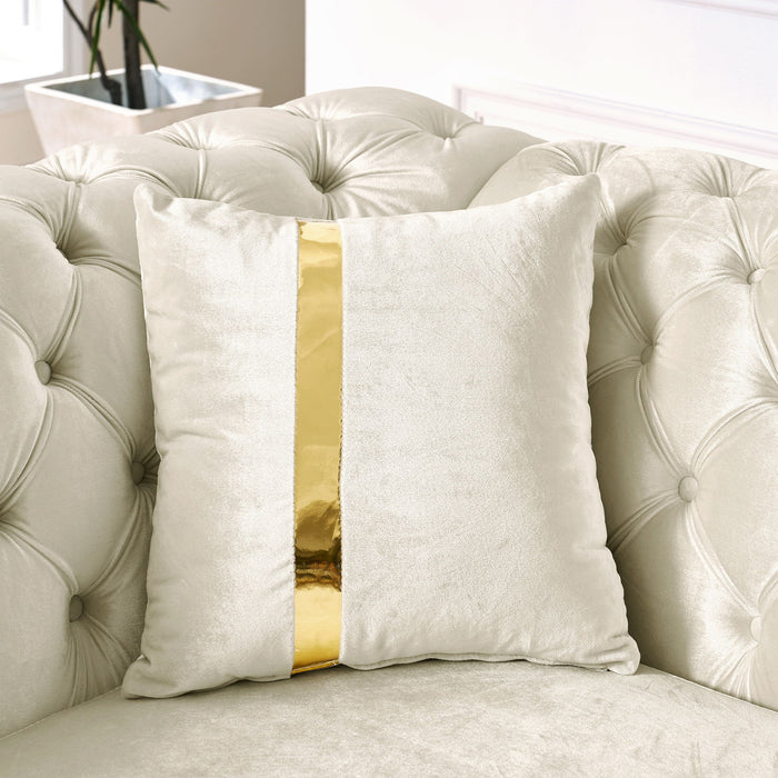 L Shaped Chesterfield Sectional Sofa With Stainless Steel Accents