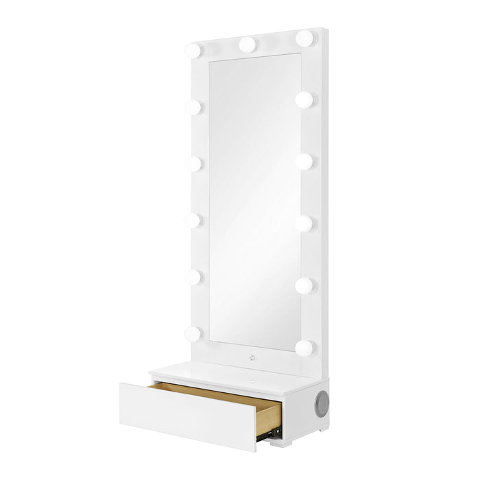 Elisa - Narrow Tall Mirror With Speaker And Drawer