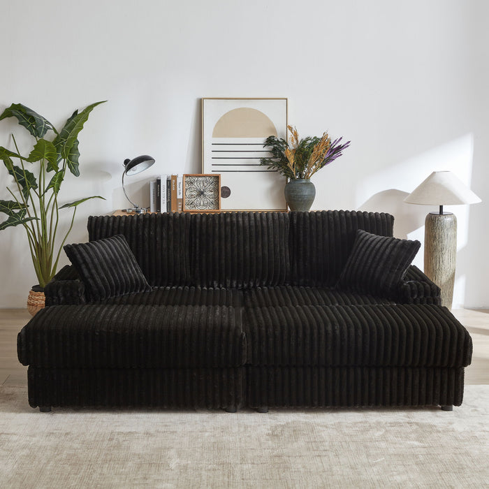 3 Seater Sofa With 2 Ottomans For Living Room