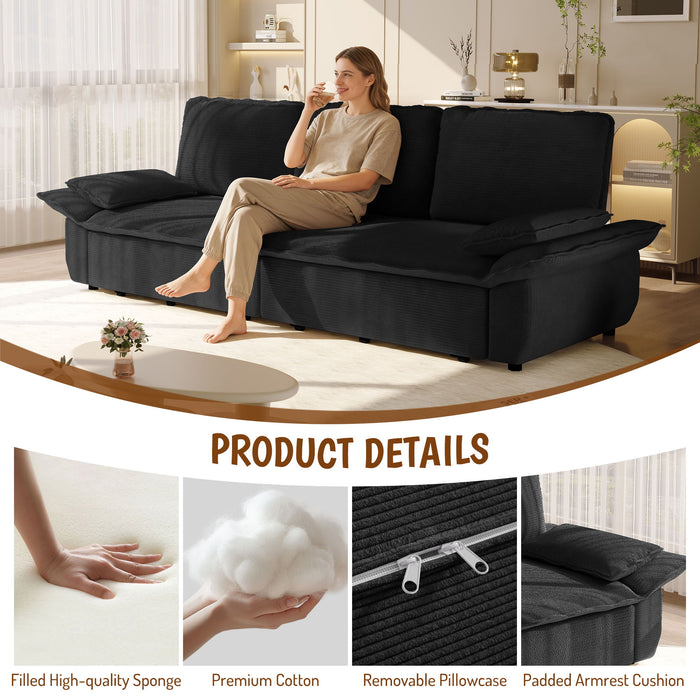 King Size Pull Out Sofa Bed, 3 In 1 Convertible Multifunctional