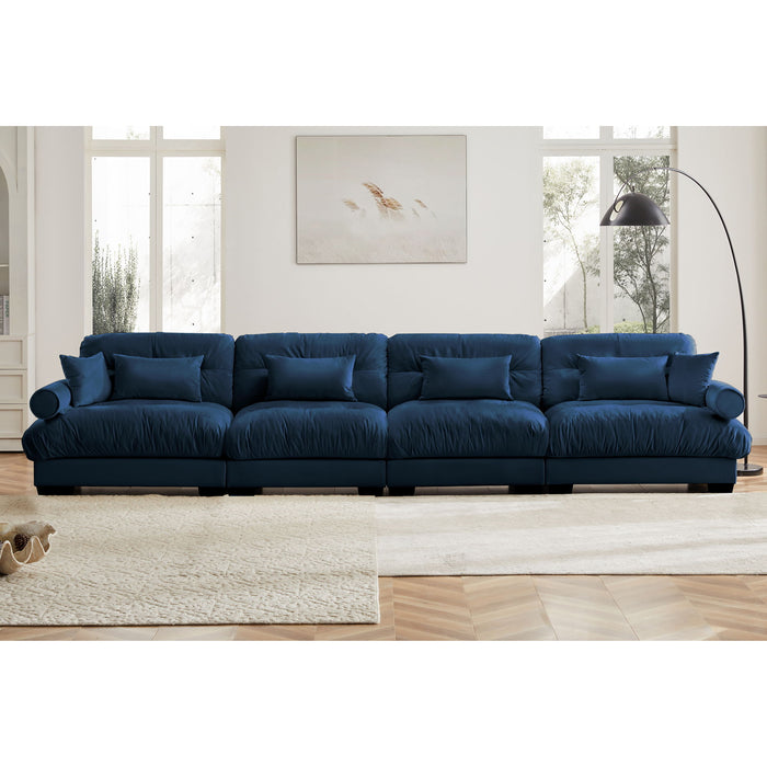 Super Comfort Oversized Modular Velvet Sectional Sofa, Deep Seat Convertible L Shaped Couch