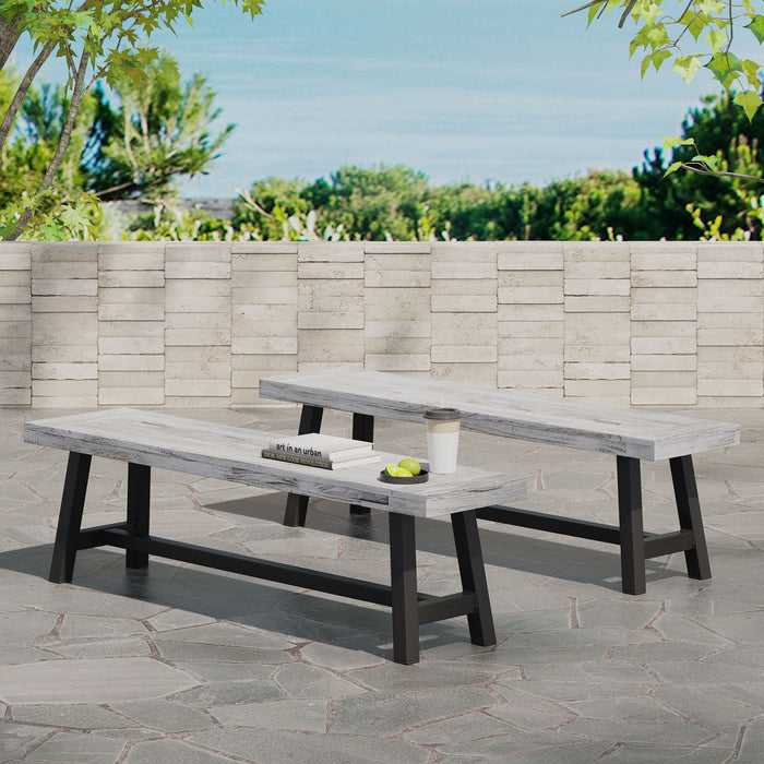 Tranquilizer - Outdoor Acacia Wood Bench With Slat Panel Design